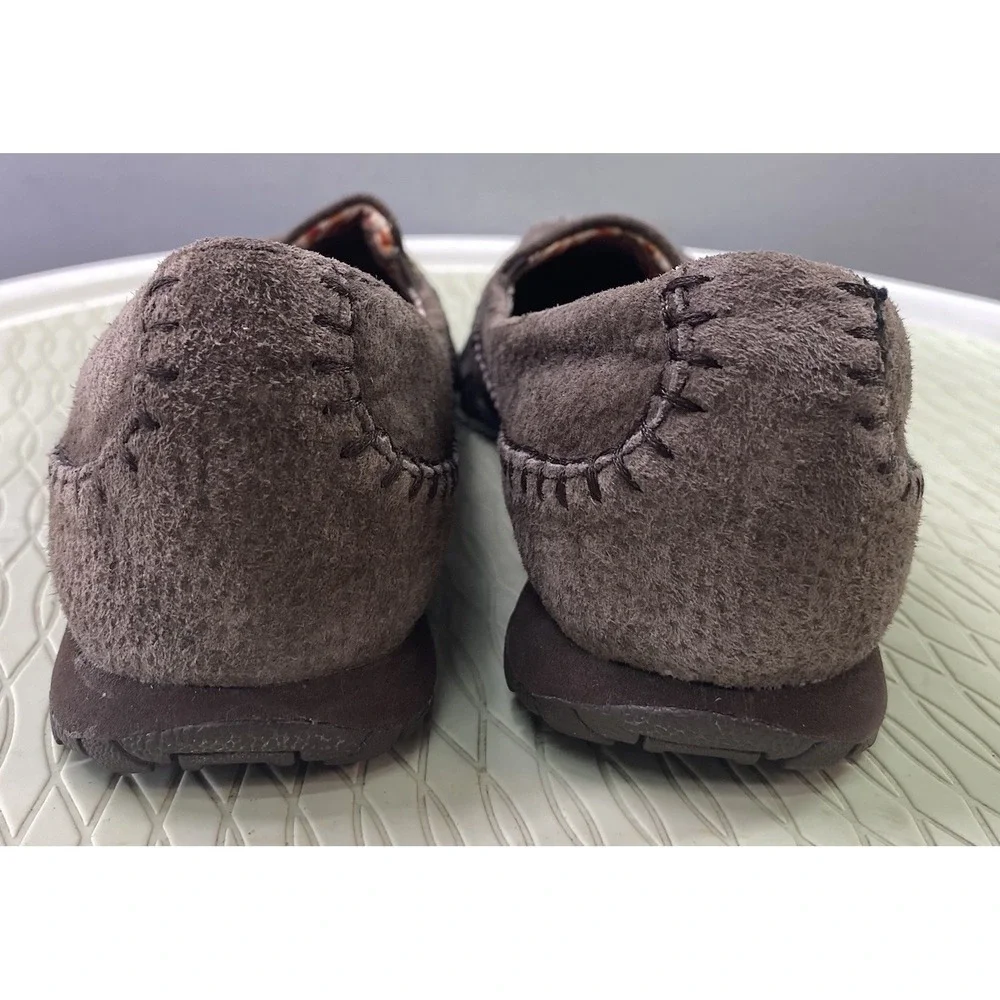 Women's Skechers Relaxed Fit Brown Suede Leather Memory Foam Loafers 7 Shoes EUC
